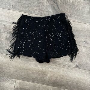 Sequined Hot Pant Shorts with Tassels